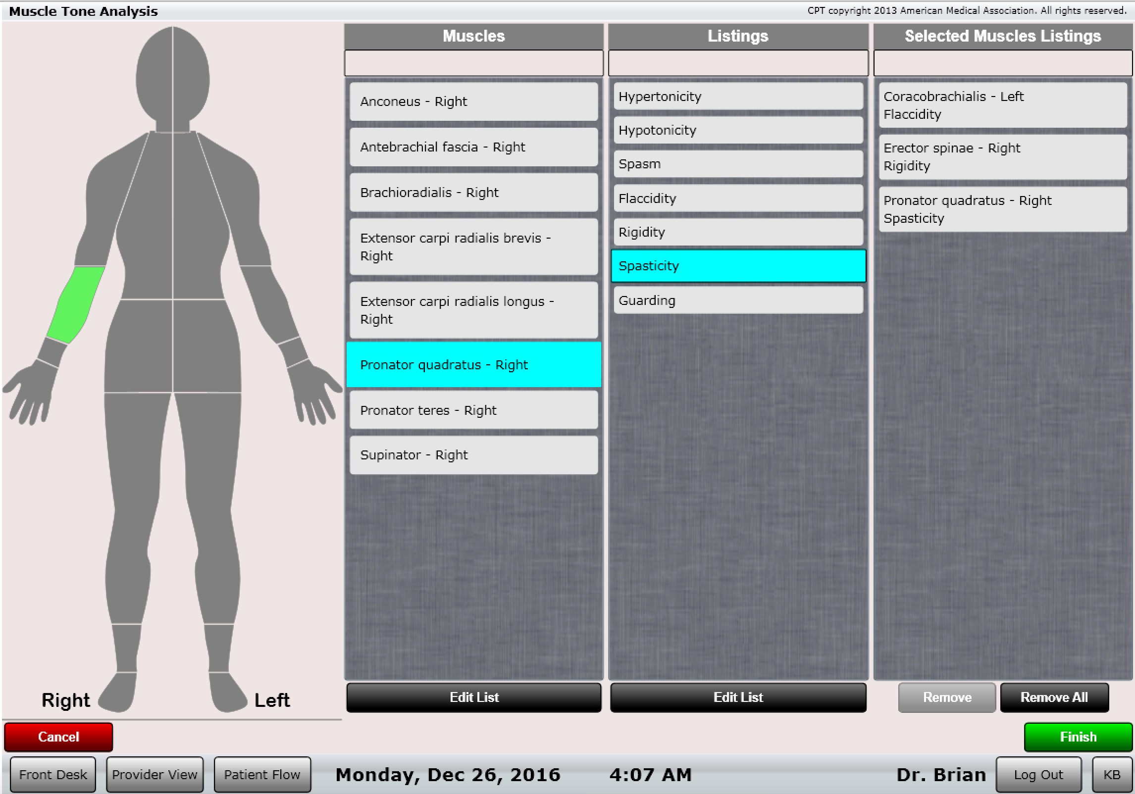 ChiroSpring Muscle Tone Analysis
